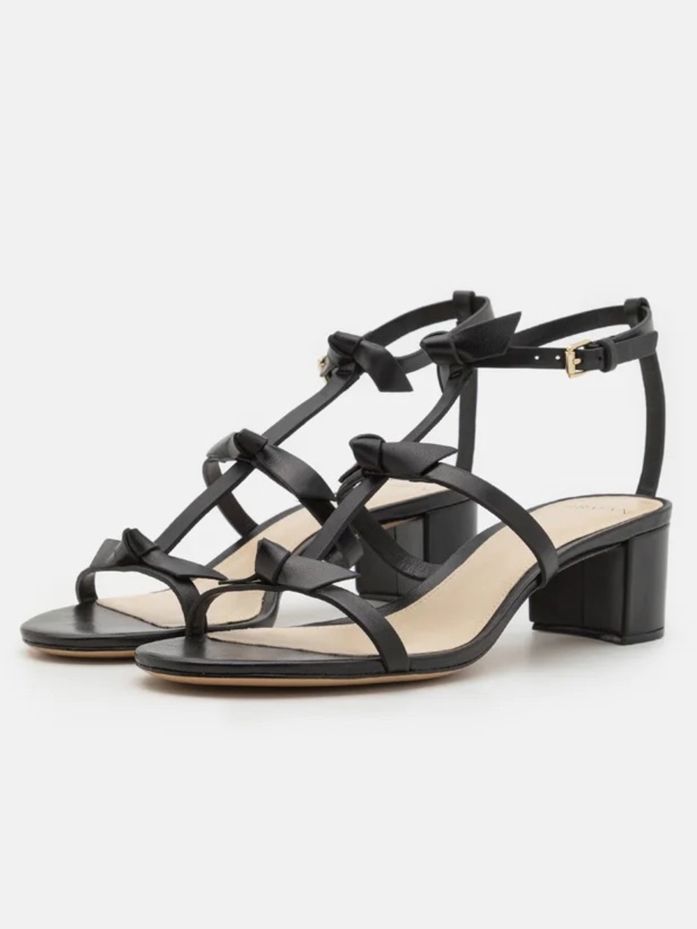 Alexandre Birman Slim Lolita 45 Leather Sandals Black Size 38 IT 7.5 US Heels